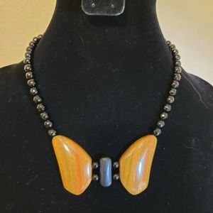 Jay King Sterling Silver 18" Black Chalcedony & Lion Stone Necklace